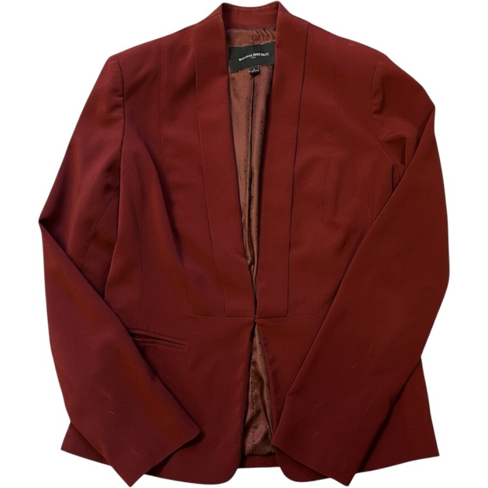 Banana Republic Womens Open Front Blazer Jacket Burgundy Red Size 2